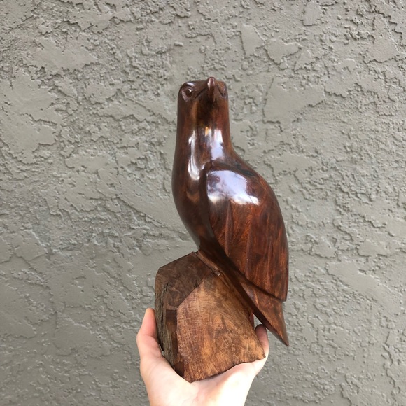 Other - Vintage hawk Bird Iron carve wood Decor